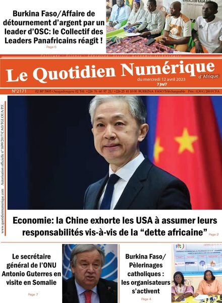 Quotidien Numerique d’Afrique – 12 avril 2023 Cover