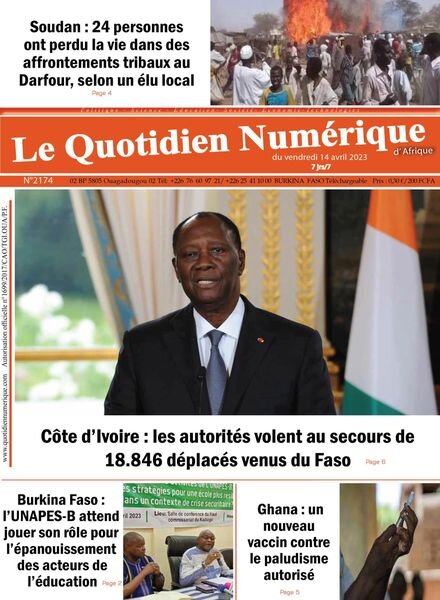 Quotidien Numerique d’Afrique – 14 avril 2023 Cover