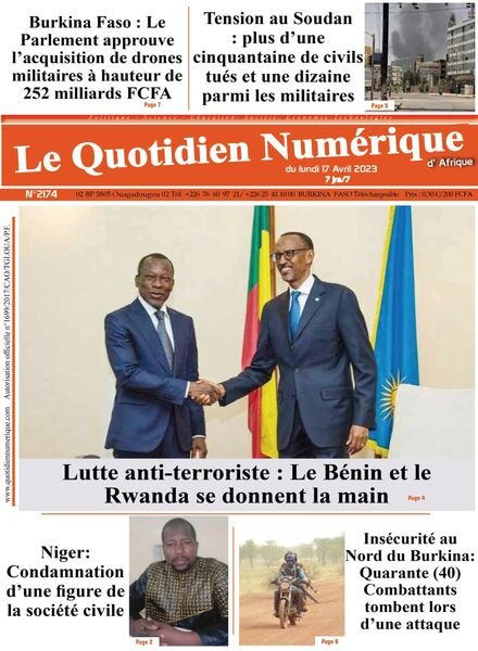 Quotidien Numerique d’Afrique – 17 avril 2023 Cover