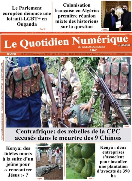 Quotidien Numerique d’Afrique – 24 avril 2023 Cover