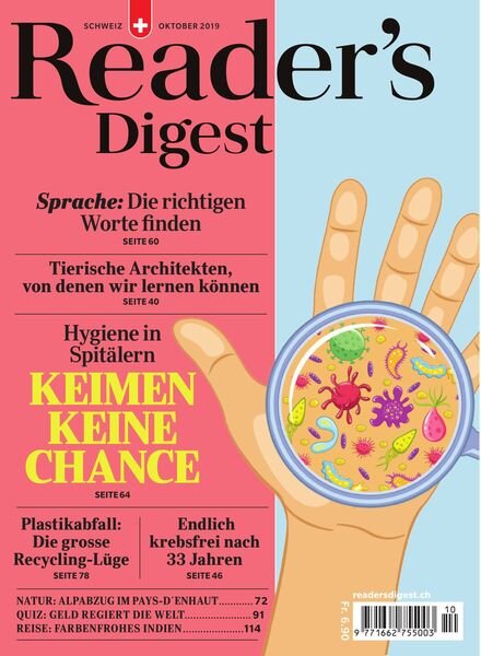 Reader’s Digest Schweiz – 30 September 2019 Cover