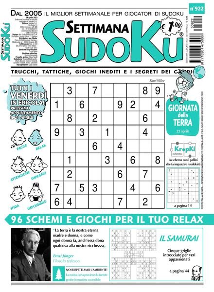 Settimana Sudoku – 12 aprile 2023 Cover