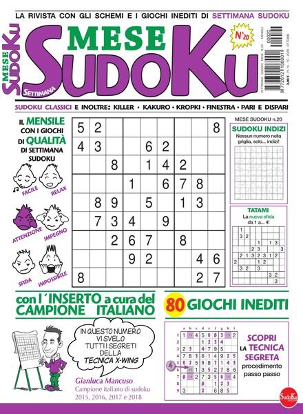 Settimana Sudoku Mese – 15 ottobre 2020 Cover