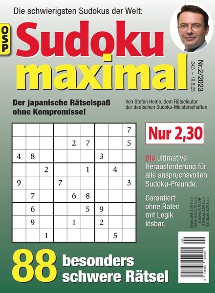 Sudoku Maximal – Nr 2 2023 Cover