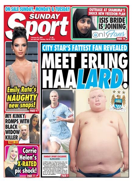 The Sunday Sport – February 26, 2023 Cover