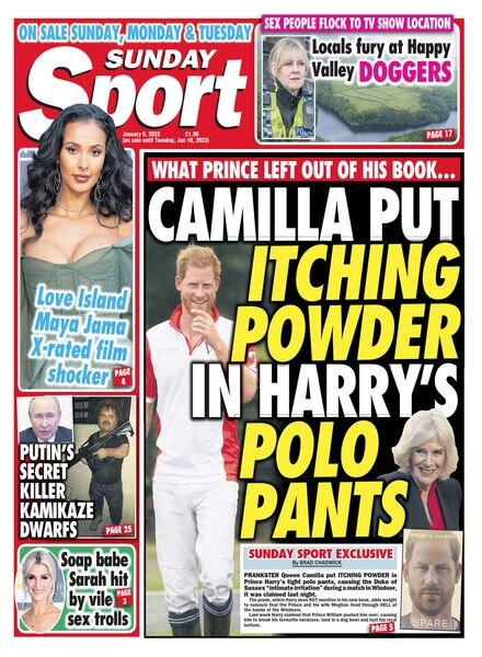 The Sunday Sport – January 8 2023 Cover