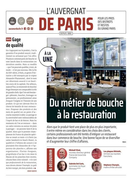 L’Auvergnat de Paris – 27 avril 2023 Cover