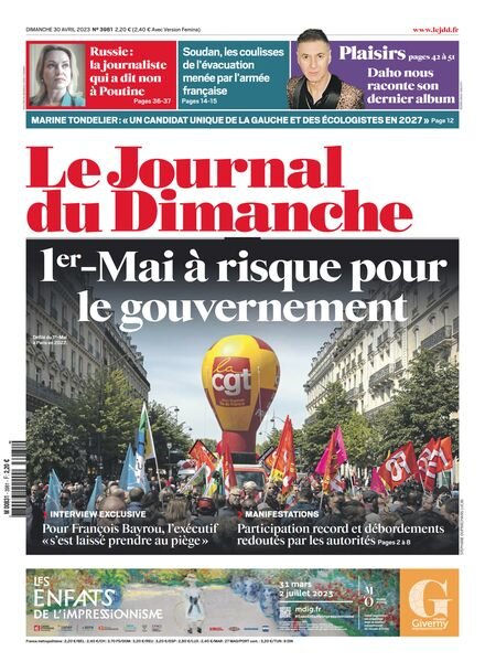 Le Journal du Dimanche – 30 avril 2023 Cover