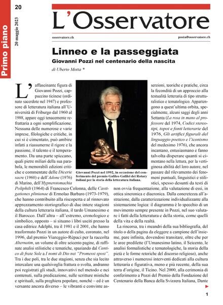 L’Osservatore – 20 maggio 2023 Cover
