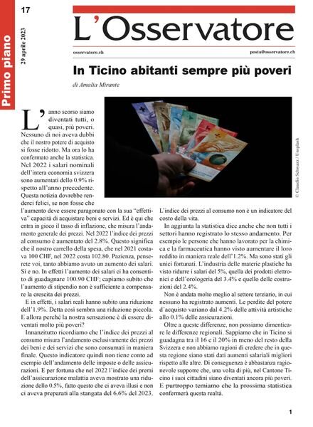 L’Osservatore – 29 aprile 2023 Cover
