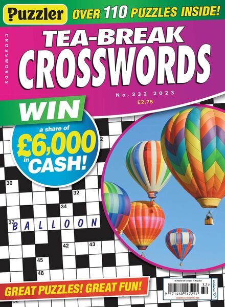 Puzzler Tea-Break Crosswords – April 2023 Cover