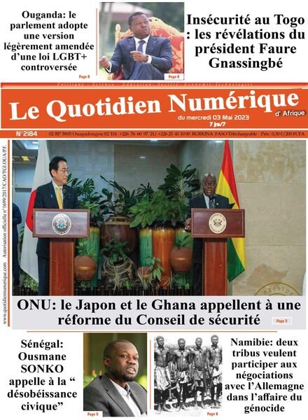 Quotidien Numerique d’Afrique – 03 mai 2023 Cover