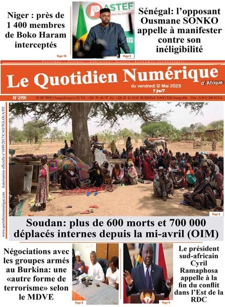 Quotidien Numerique d’Afrique – 12 mai 2023 Cover