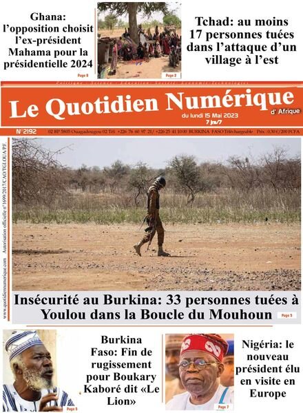 Quotidien Numerique d’Afrique – 15 mai 2023 Cover