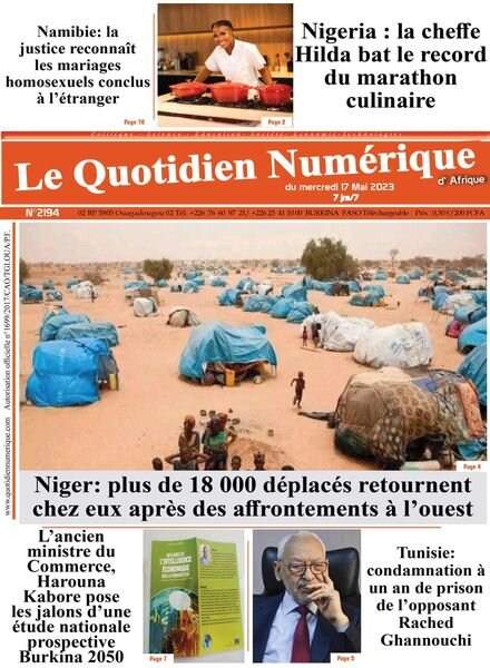 Quotidien Numerique d’Afrique – 17 mai 2023 Cover