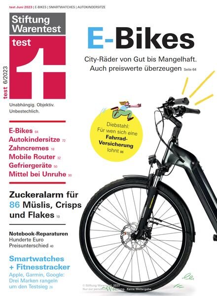 Stiftung Warentest Test – June 2023 Cover