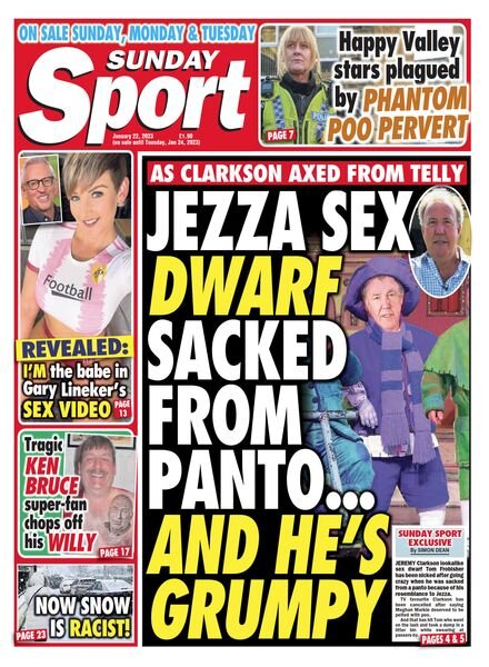 The Sunday Sport – January 22, 2023 Cover