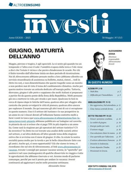 Altroconsumo Investi – 30 Maggio 2023 Cover