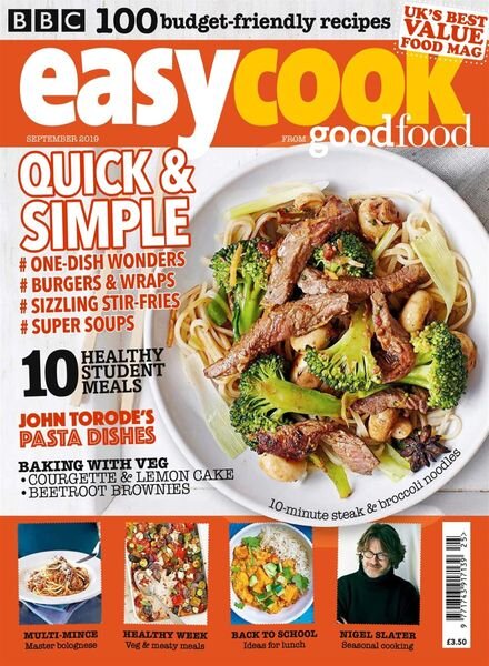 BBC Easy Cook – August 2019 Cover