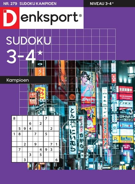 Denksport Sudoku 3-4 kampioen – 01 juni 2023 Cover