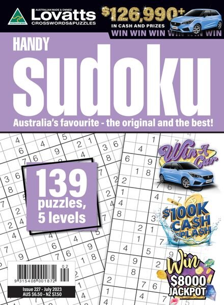 Lovatts Handy Sudoku – July 2023 Cover