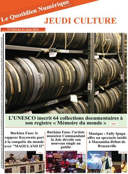 Quotidien Numerique d’Afrique – 01 juin 2023 Cover