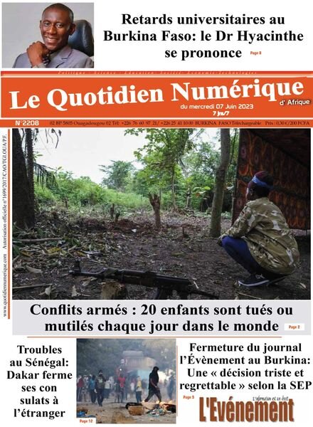 Quotidien Numerique d’Afrique – 07 juin 2023 Cover
