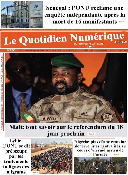 Quotidien Numerique d’Afrique – 14 juin 2023 Cover