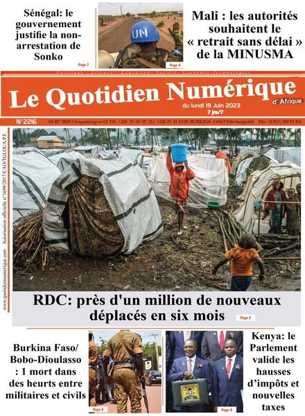 Quotidien Numerique d’Afrique – 19 juin 2023 Cover
