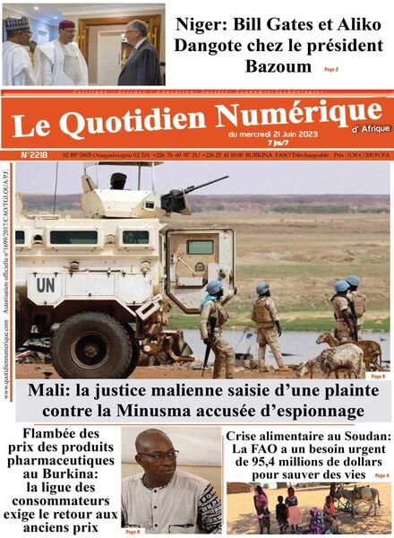 Quotidien Numerique d’Afrique – 21 juin 2023 Cover