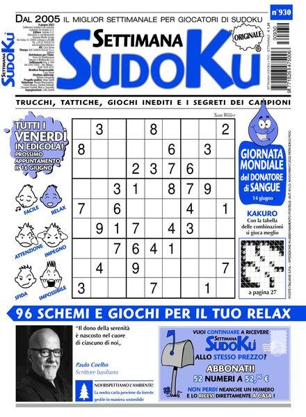 Settimana Sudoku – 07 giugno 2023 Cover