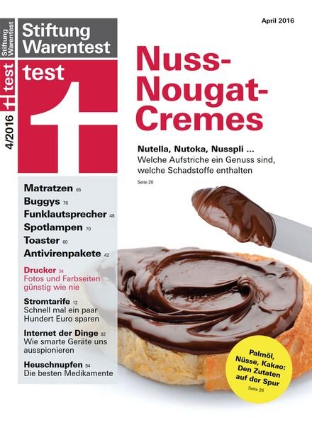 Stiftung Warentest Test – April 2016 Cover