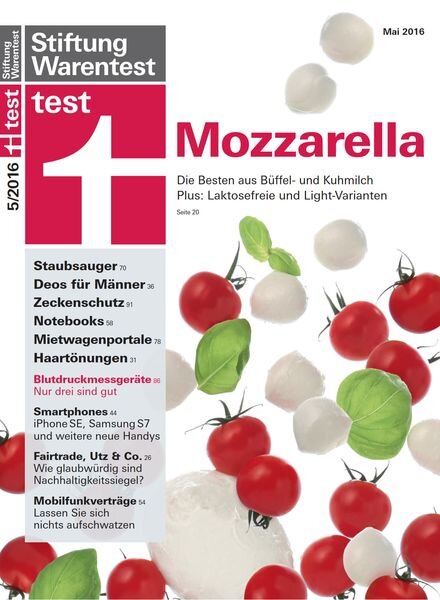 Stiftung Warentest Test – Mai 2016 Cover