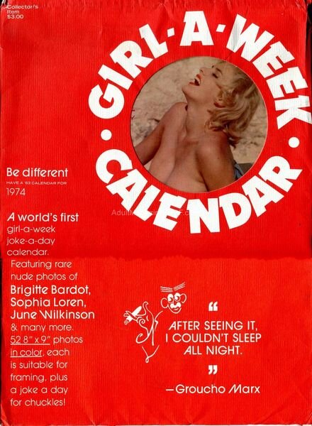 Girl A Week Calendar 1963 Cover