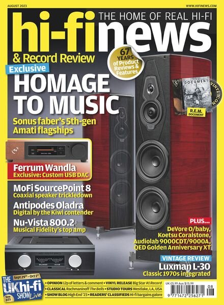 Hi-Fi News – August 2023 Cover