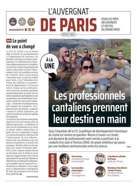 L’Auvergnat de Paris – 20 juillet 2023 Cover