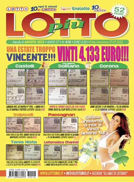 Lottopiu – Agosto 2023 Cover