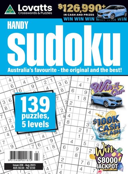 Lovatts Handy Sudoku – August 2023 Cover