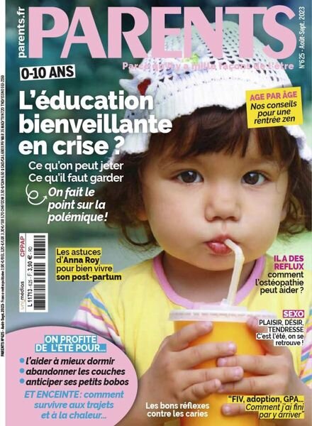 Parents France – aout 2023 Cover