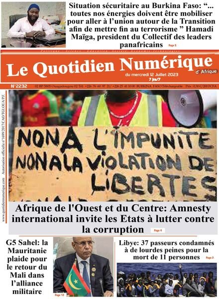 Quotidien Numerique d’Afrique – 12 juillet 2023 Cover