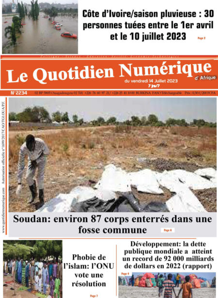 Quotidien Numerique d’Afrique – 14 juillet 2023 Cover