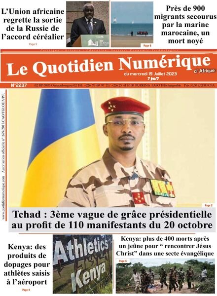 Quotidien Numerique d’Afrique – 19 juillet 2023 Cover