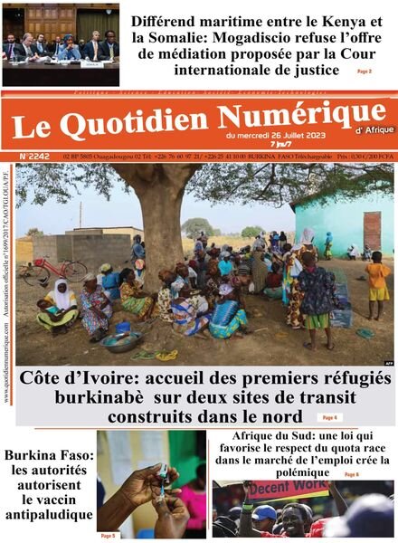 Quotidien Numerique d’Afrique – 26 juillet 2023 Cover
