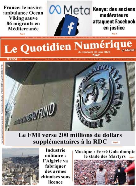 Quotidien Numerique d’Afrique – 30 juin 2023 Cover