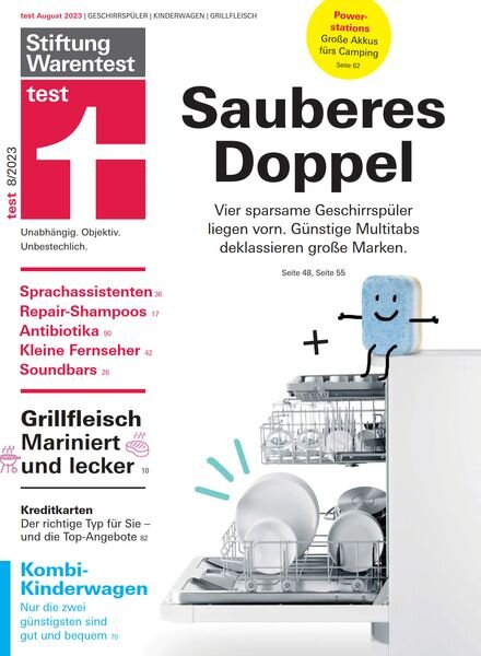 Stiftung Warentest Test – August 2023 Cover