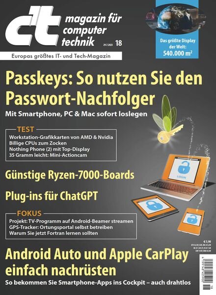c’t Magazin fur Computertechnik – 28 Juli 2023 Cover