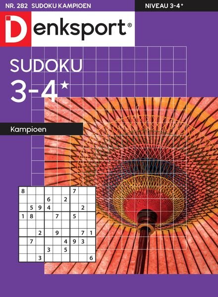 Denksport Sudoku 3-4 kampioen – 3 Augustus 2023 Cover