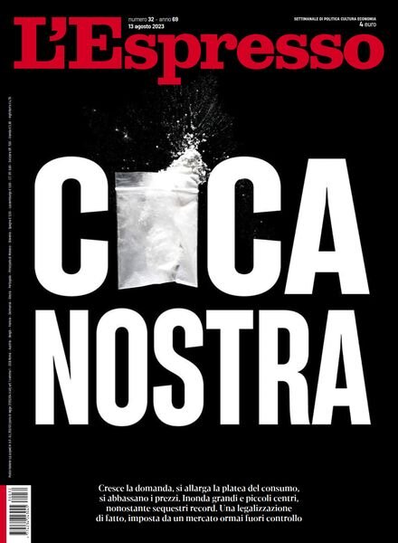 l’Espresso – 13 Agosto 2023 Cover
