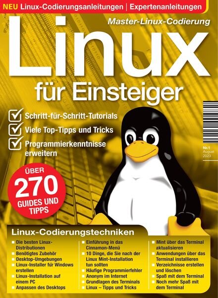 Linux fur Einsteiger – August 2023 Cover