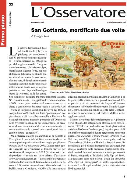 L’Osservatore – 19 Agosto 2023 Cover